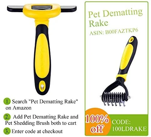 MIU COLOR Pet Deshedding Brush, Professional Grooming Tool, Effectively Reduces Shedding by Up to 95% for Short Hair and Long Hair Cats(4-inch Length Comb)