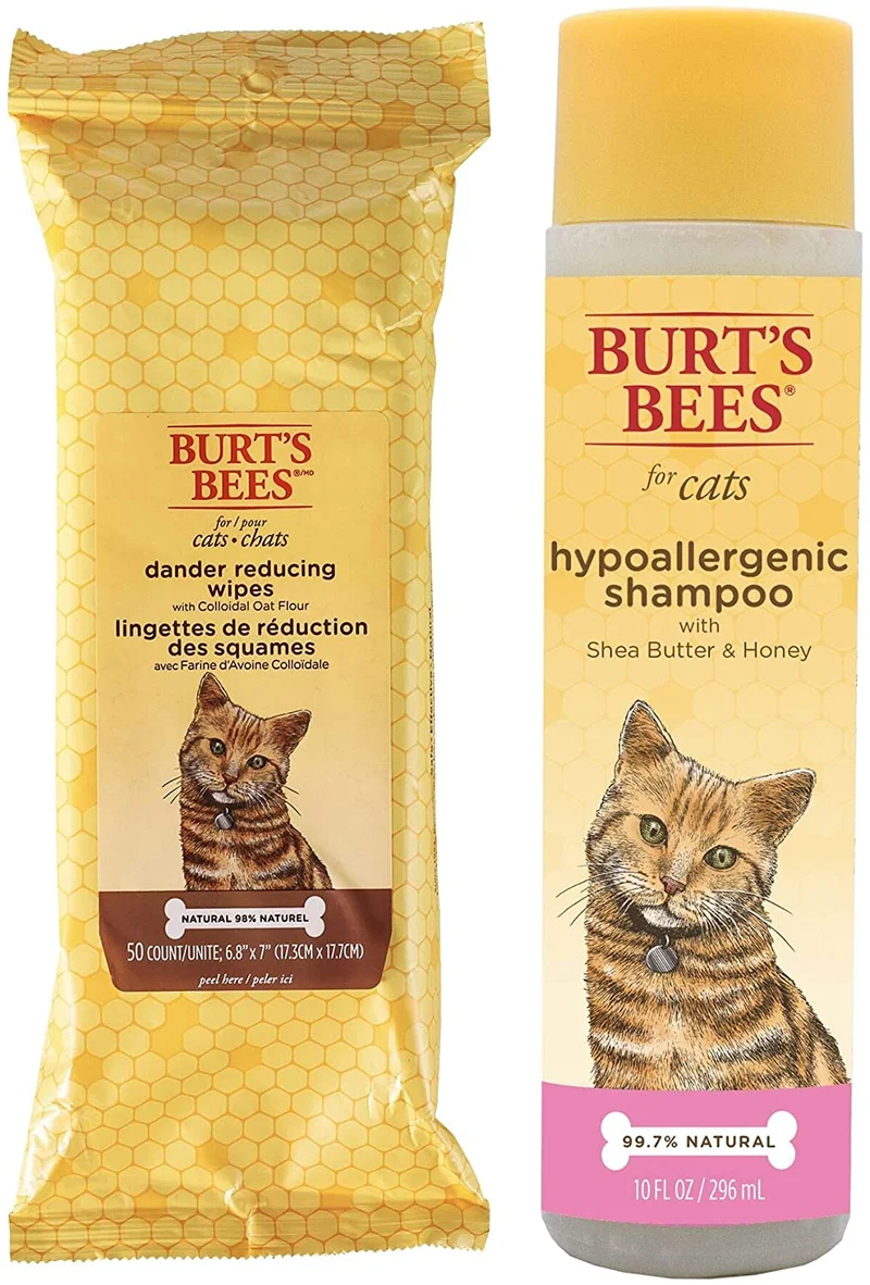 Burt's Bees para gatos Champú hipoalergénico con manteca de karité y miel | El mejor champú para todos los gatos y gatitos con piel sensible, incluye manteca de karité y miel
