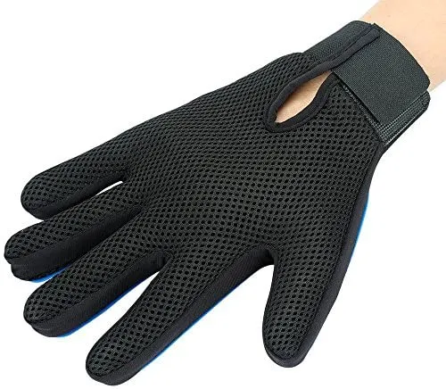 Guante para aseo de mascotas (versión actualizada) – guante para cepillo suave para deshedding – guante eficiente para eliminar el pelo de mascotas – Diseño mejorado de cinco dedos – perfecto para gatos con pelo largo y corto – 1 par