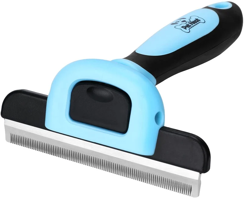 Cepillo de peluquería para mascotas, reduce la caída del pelo, Azul