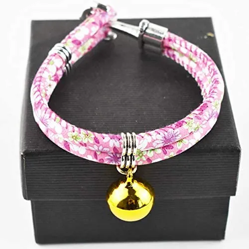 Accesyes - Collar de gato con estampado japonés Chirimen con corbata para gato, mascota, ajustable, talla única