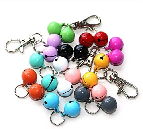 RYPET – Collar de gato con campanas (24 unidades), más fuerte y más alto, perro, campana, colgante de entrenamiento para mascota, gato, perro, collar
