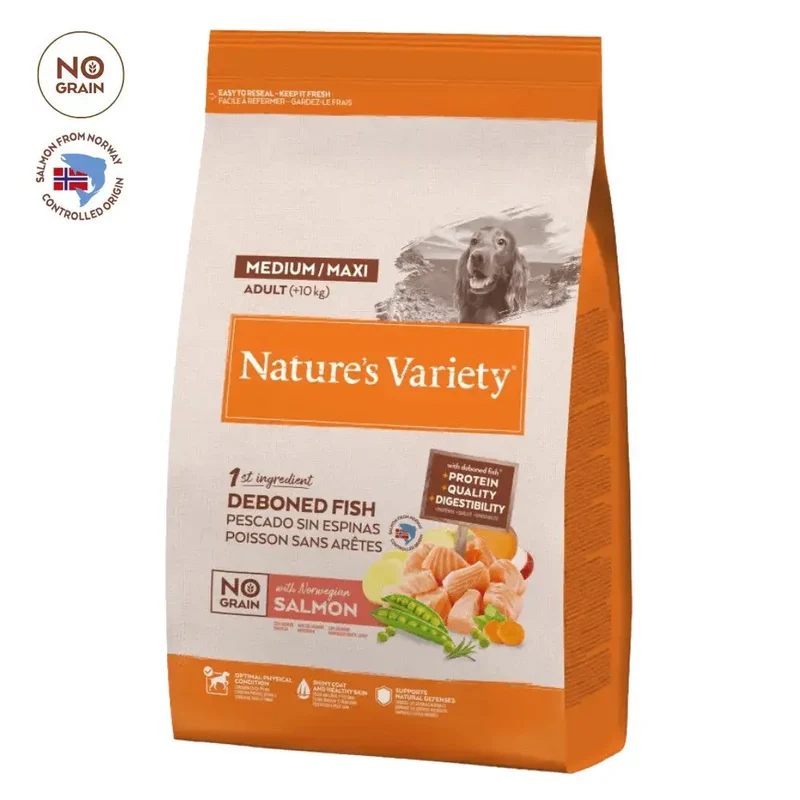 Nature'S Variety No Grain Adult Medium Maxi Salmón Noruego