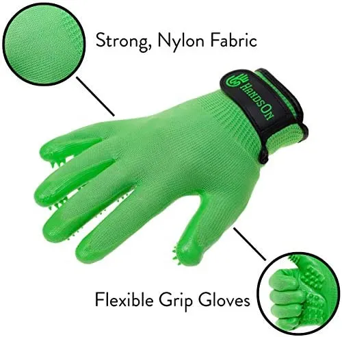 HandsOn - Guantes de aseo para mascotas patentados #1 clasificados, premios ganadores de cobertura, baño y removedor de pelo, cepillo suave para gatos