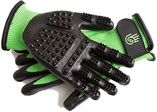 HandsOn - Guantes de aseo para mascotas patentados #1 clasificados, premios ganadores de cobertura, baño y removedor de pelo, cepillo suave para gatos