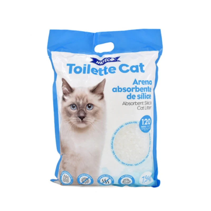ARENA DE SILICE TOILETTE CAT NAYECO 7,5 KG PARA 120 DIAS