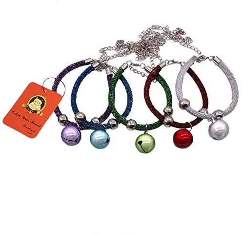 CatYou - Collares con campanas para gatos, animales pequeños, ajustable de 19 a 11.8 in