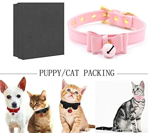 Collar de piel sintética con lazo para gato, con campana, gato, gato, ajustable, de seguridad