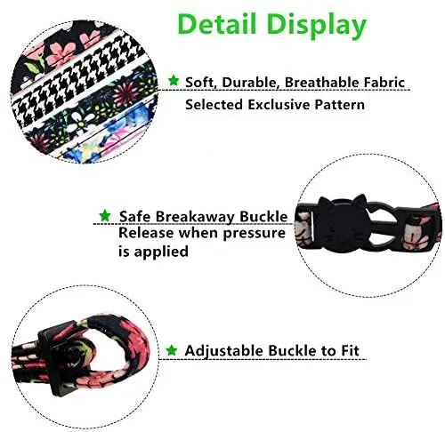 PetFavorites - Collar con pajarita para gato con campana - Accesorio para ropa de cachorro y gatito con flores, ajustable y hecho a mano.