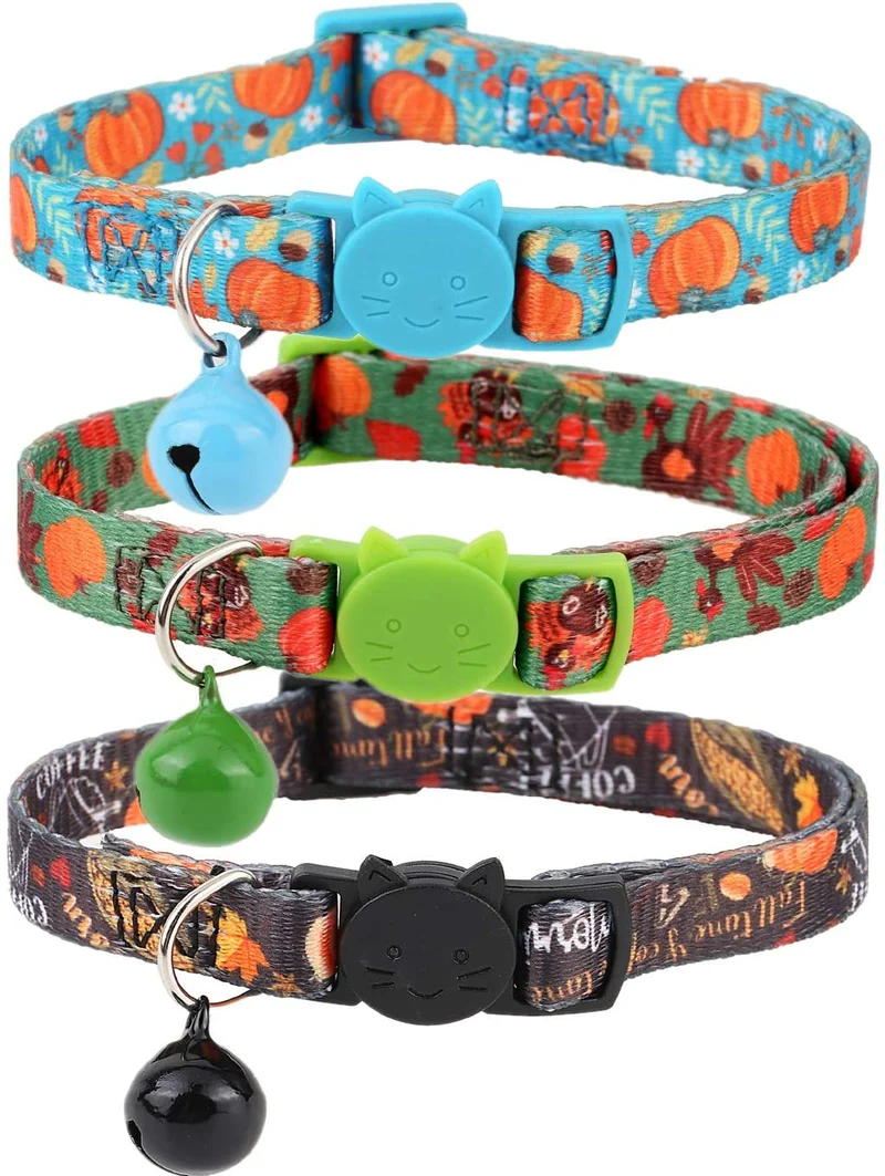 BoomBone Cat Collar Breakaway with Bell,Safe Puppy Collars for Thanksgiving