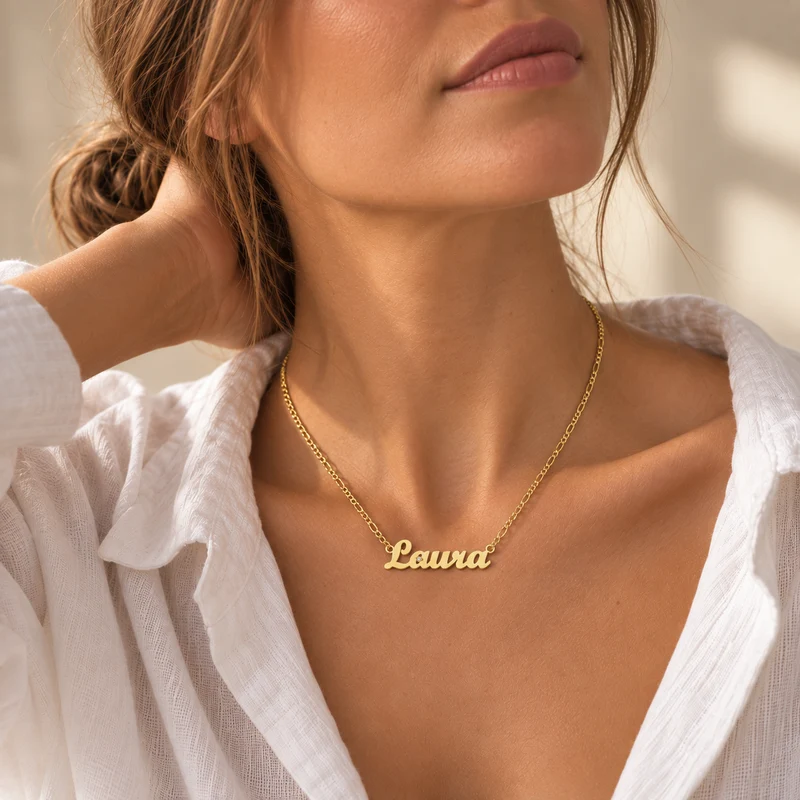 Collar Shine 3x1 de Oro 18K con Nombre Grabado