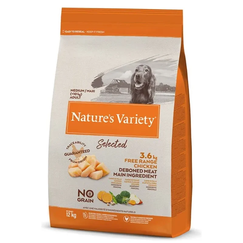 NATURES VARIETY PERROS SELECTED MEDIUM MAXI POLLO 12 KG