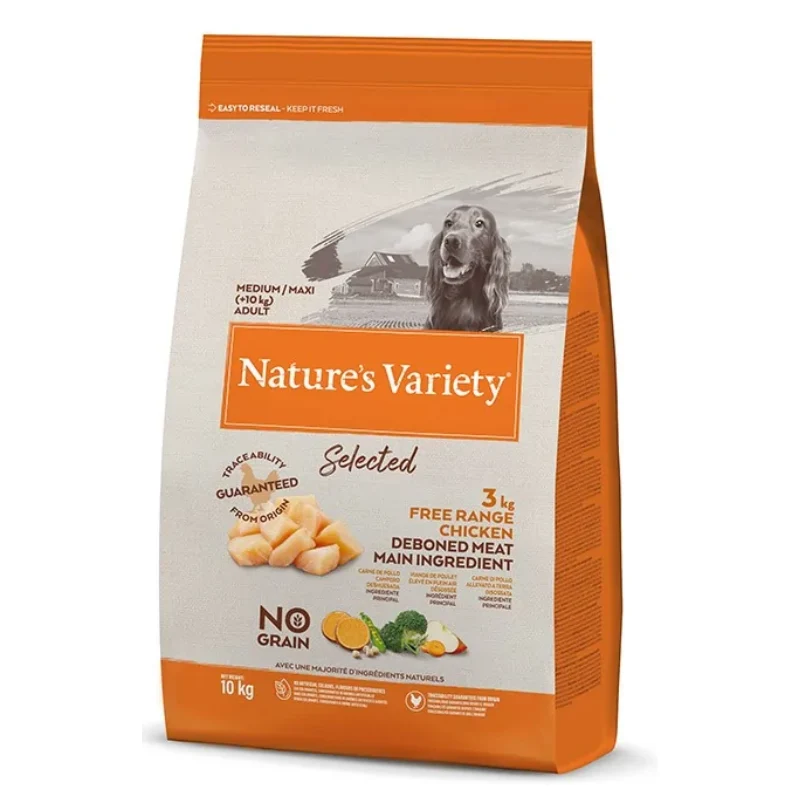 NATURES VARIETY PERROS SELECTED MEDIUM MAXI POLLO 10 KG