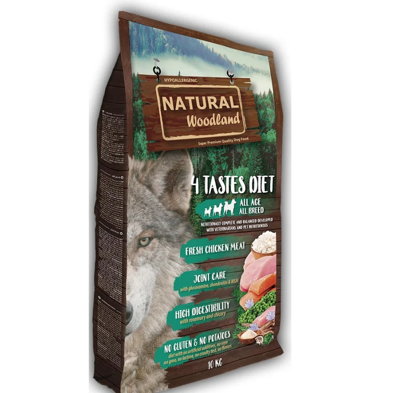 NATURAL WOODLAND 4 TASTES DIET PERROS 10 KG