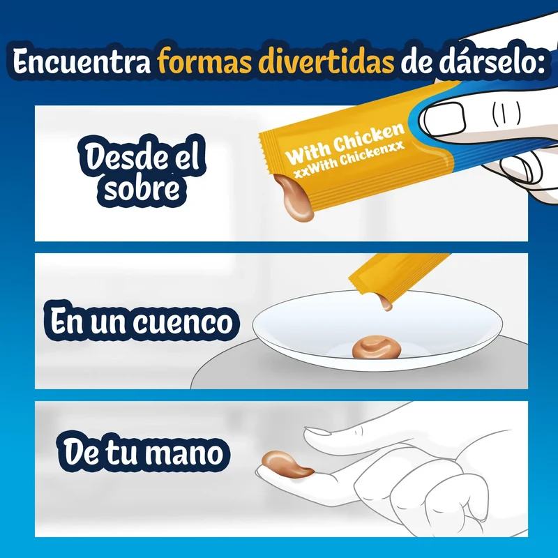 Felix Deli Moments Snack Líquido para Gatos (Pollo, Pato o Salmón) Pack 4x10 g