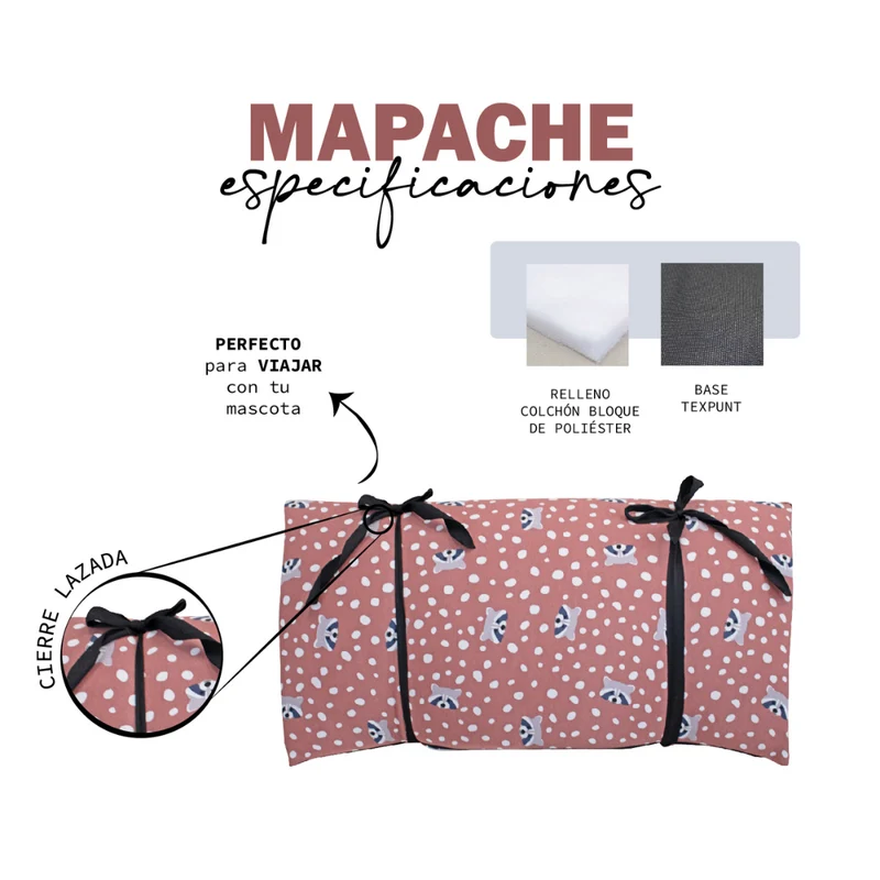 COLCHON VIAJE PARA PERROS MAPACHE YAGU