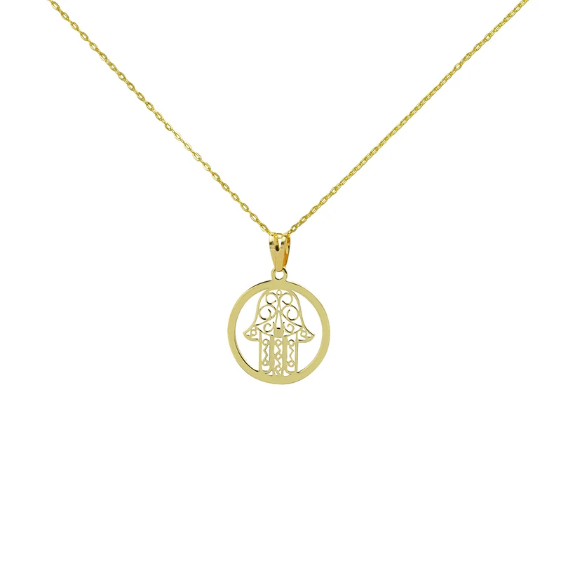 Collar Mano de Fátima Aro de Oro 9K