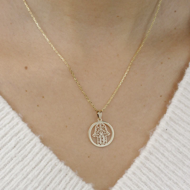 Collar Mano de Fátima Aro de Oro 9K