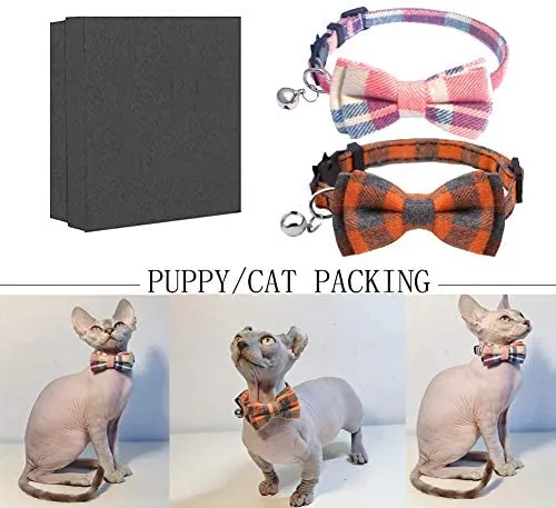 Collar de gato con lazo y campana para gato, ajustable, para mascotas y gatos.