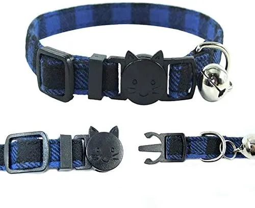 Collar de gato con lazo y campana para gato, ajustable, para mascotas y gatos.