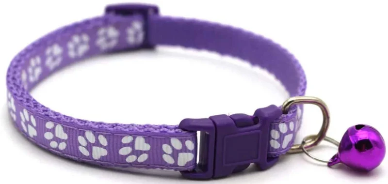 Collar para mascotas para gatos ajustable con campana, azul, rosa, verde o morado.