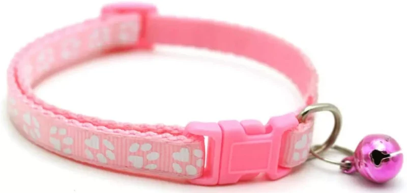 Collar para mascotas para gatos ajustable con campana, azul, rosa, verde o morado.