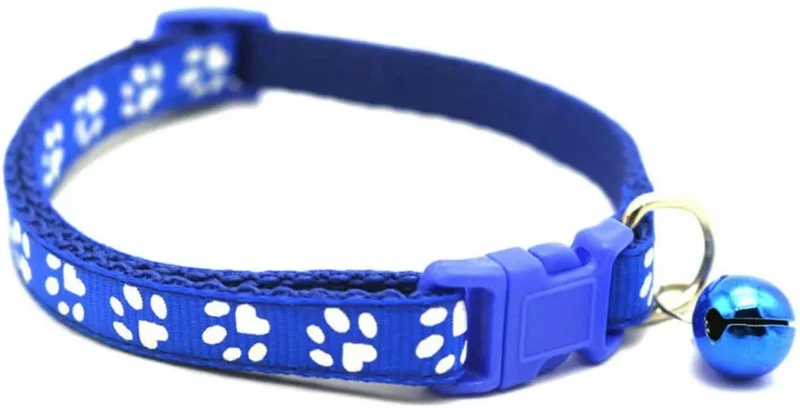 Collar para mascotas para gatos ajustable con campana, azul, rosa, verde o morado.