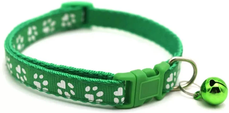 Collar para mascotas para gatos ajustable con campana, azul, rosa, verde o morado.