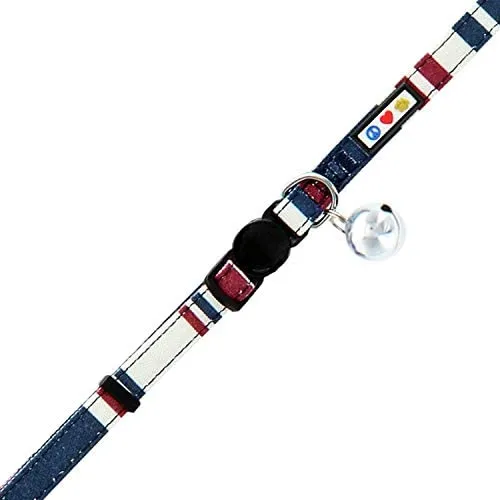 Pawtitas Collar de gato multicolor con hebilla de seguridad extraíble para gato, collar de gato