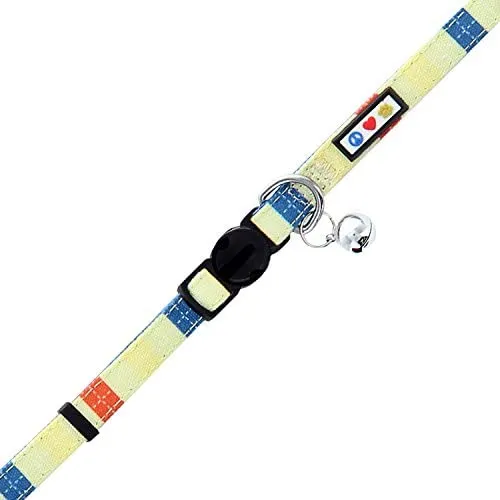 Pawtitas Collar de gato multicolor con hebilla de seguridad extraíble para gato, collar de gato