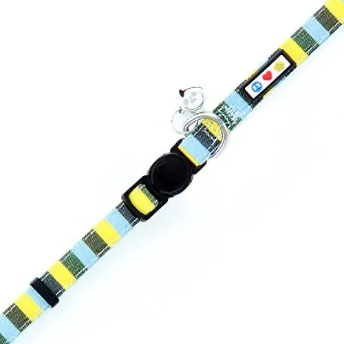 Pawtitas Collar de gato multicolor con hebilla de seguridad extraíble para gato, collar de gato