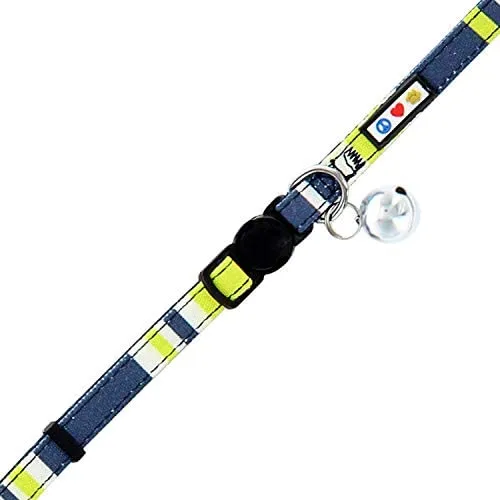 Pawtitas Collar de gato multicolor con hebilla de seguridad extraíble para gato, collar de gato