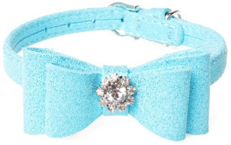 Collar de terciopelo para gato con lazo ajustable, collar con lazo para gato, gatito, perro, cachorro