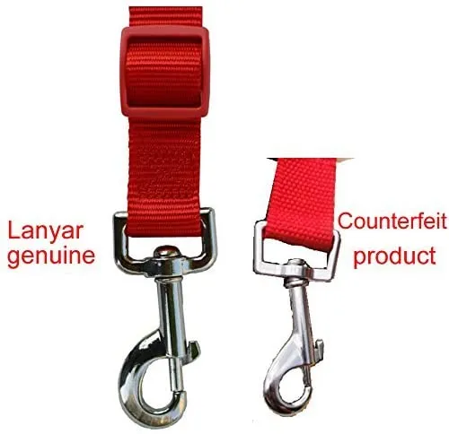 Lanyarco Safety Seat Belt Vehicle Seatbelts Harness Leash for Dogs,Cats Black Red