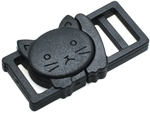 25pcs 3/8" Safty Breakaway Hebillas para Cat Collar Negro