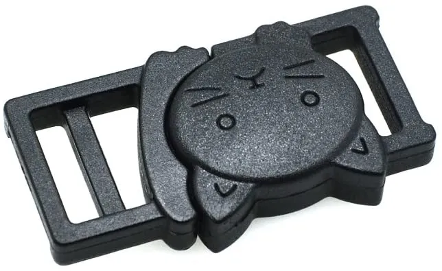 25pcs 3/8" Safty Breakaway Hebillas para Cat Collar Negro