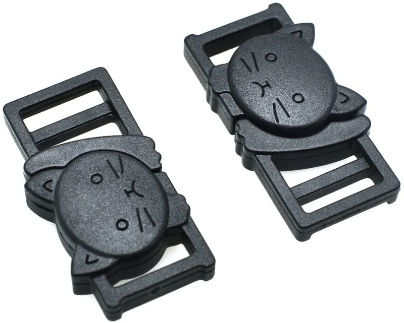 25pcs 3/8" Safty Breakaway Hebillas para Cat Collar Negro