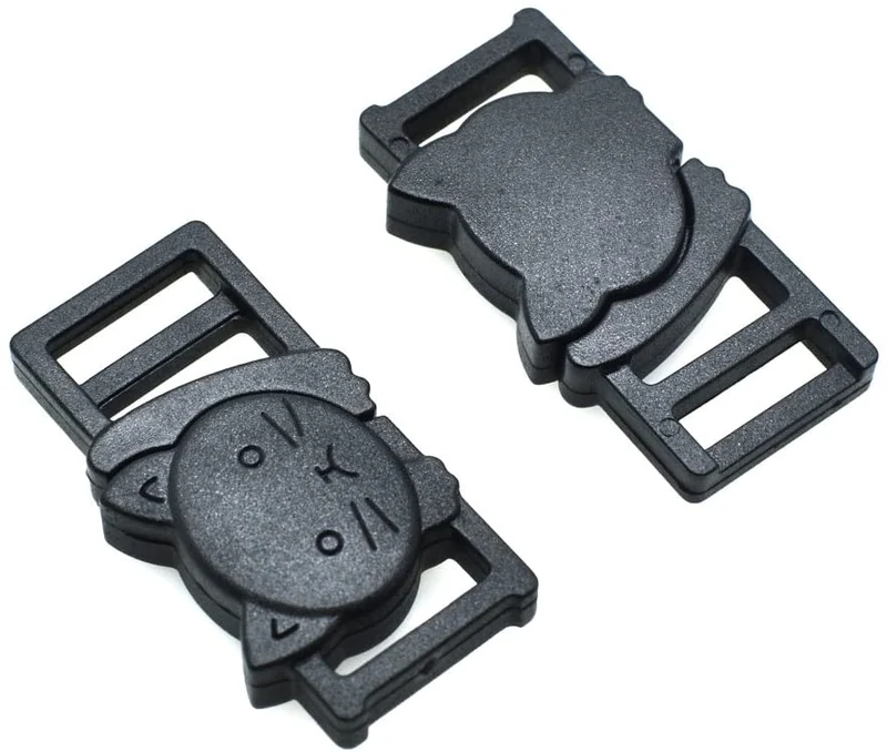 25pcs 3/8" Safty Breakaway Hebillas para Cat Collar Negro