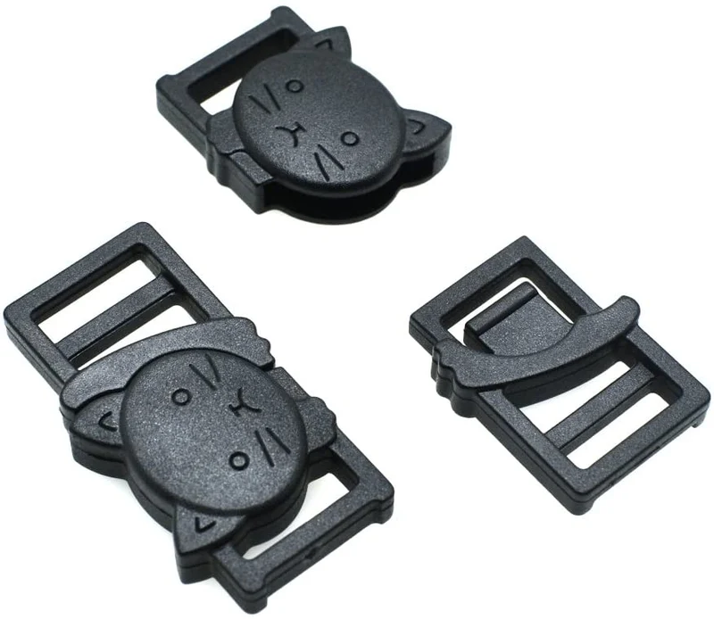25pcs 3/8" Safty Breakaway Hebillas para Cat Collar Negro