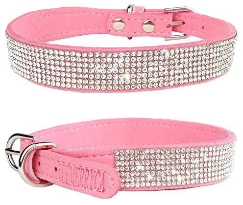 Teemerryca - Collar, diseño de lazo con brillantes, color rosa