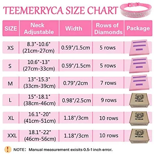 Teemerryca - Collar, diseño de lazo con brillantes, color rosa
