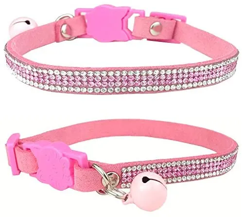 Teemerryca - Collar, diseño de lazo con brillantes, color rosa