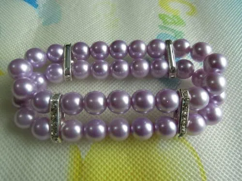 PetFavorites - Collar de 2 filas para mascotas con diseño de gato con brillantes y perlas de diamantes de imitación.
