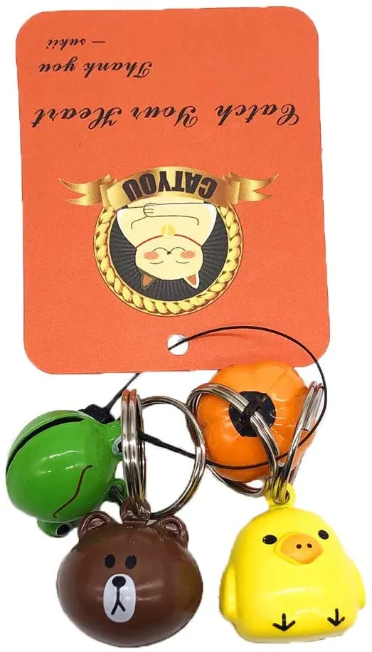 CatYou campanas para collar de gato, 4 piezas fuertes y fuertes campanas colgantes para entrenamiento de mascotas, campanas para gatos, collar para entrenamiento de orinal