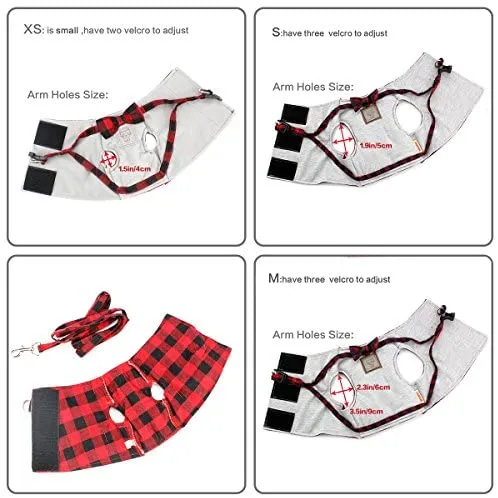 Cat Harness and Leash Set, Leash Adjustable Comfortable Soft Harness Jacket Vest, for Cats Puppy Safety Walk/Run