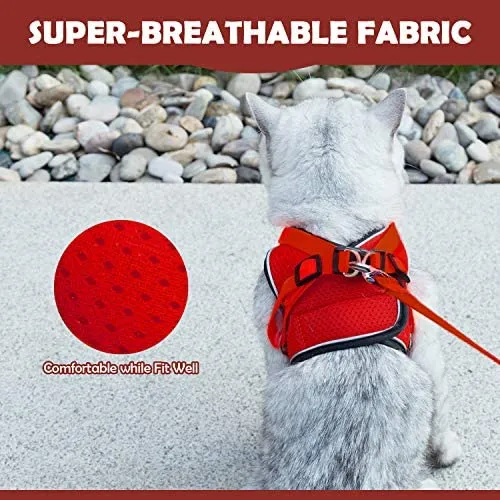 Arnés ajustable para mascotas, gato, gato, gato, gatito, arnés para caminar, chaleco de malla suave con tiras reflectantes, arnés para perros y gatos pequeños