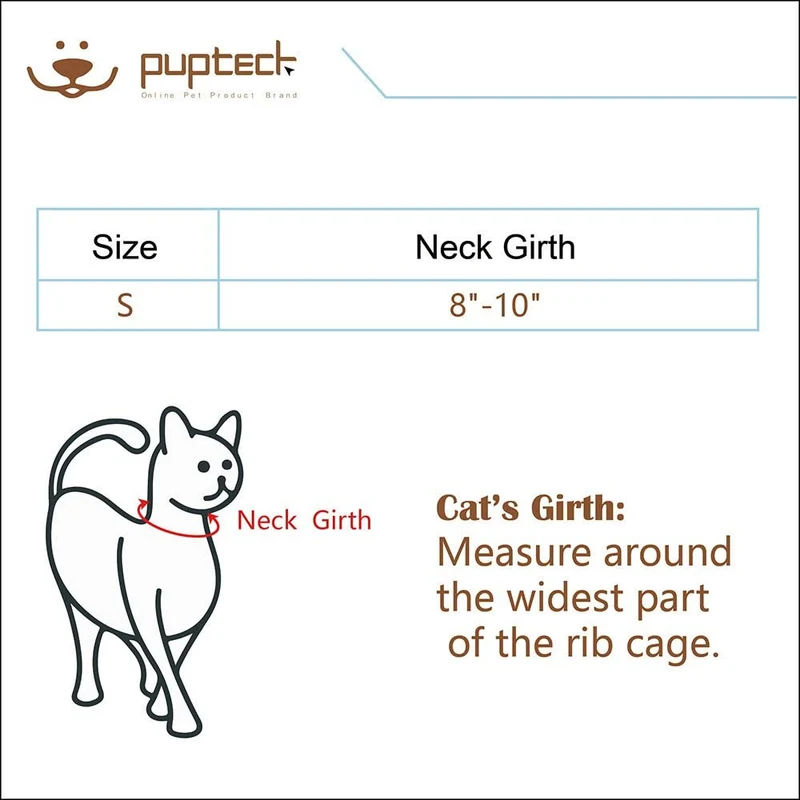 PUPTECK - Collar reflectante para gato, 6 unidades, con campana