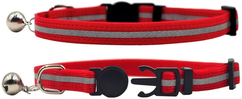 PUPTECK - Collar reflectante para gato, 6 unidades, con campana