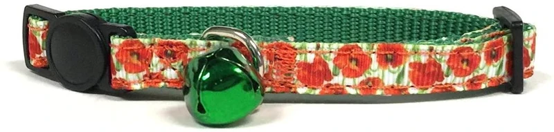 Poppy flores, gato, juego de collar con hebilla de seguridad por midlee