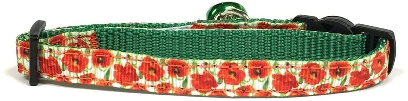 Poppy flores, gato, juego de collar con hebilla de seguridad por midlee